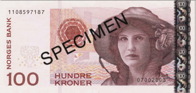 100 Kroner Bank Note with Flagstad