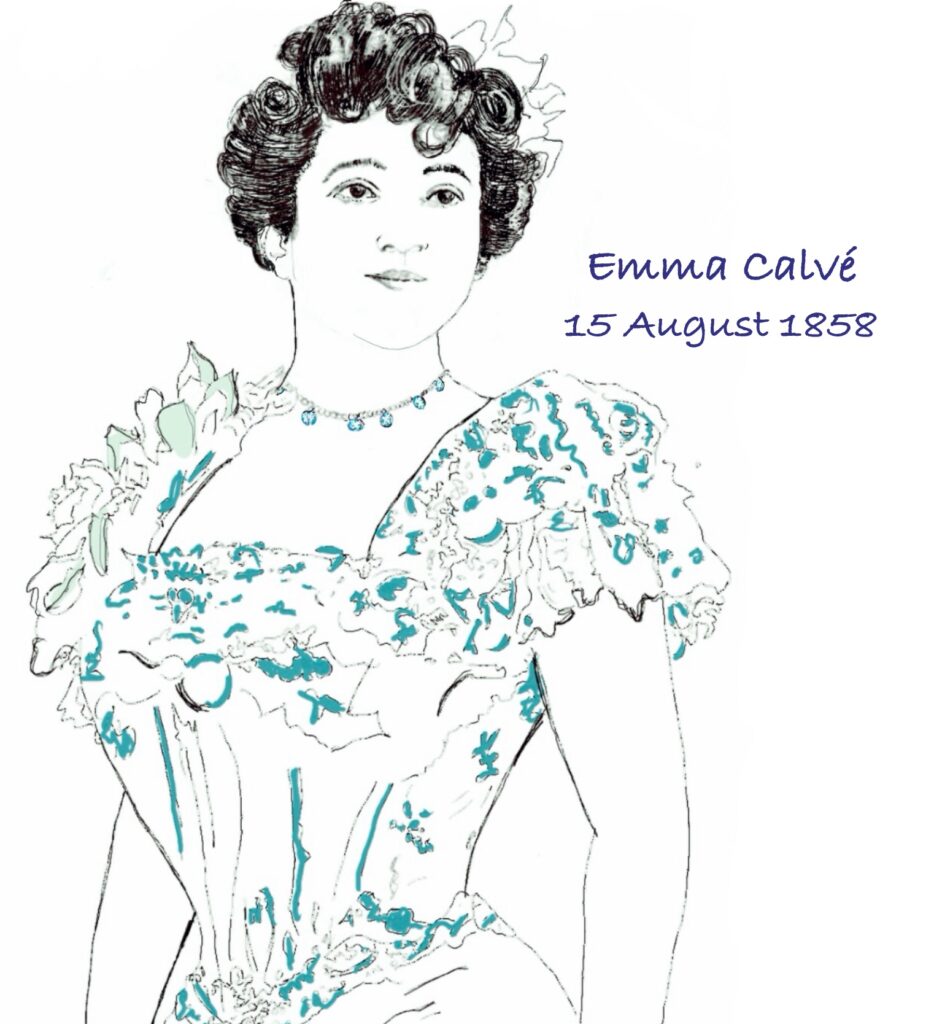 Drawing of Emma Calvé