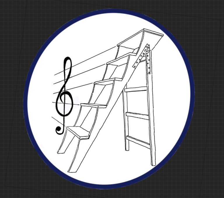 Blue ladder Treble Clef drawing