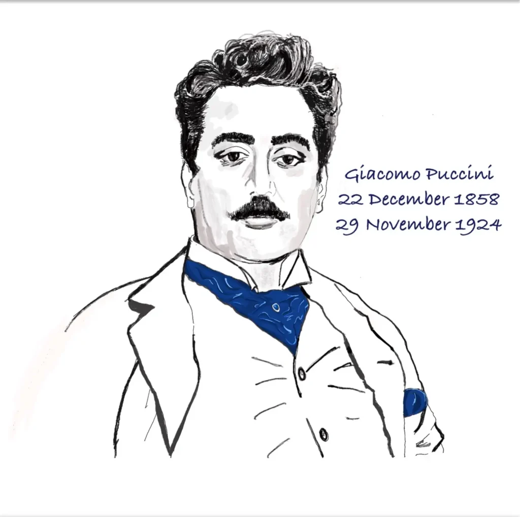 Drawing of Giacomo Puccini